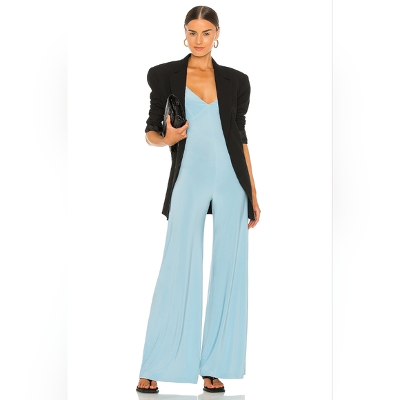 NWT Norma Kamali x REVOLVE Low Back Slip Jumpsuit in Powder Blue Size M - Picture 4 of 13